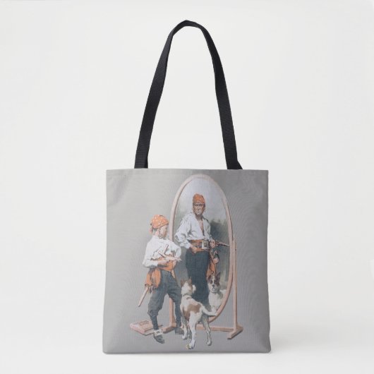  Kind, Jongen Pirate, Dog, Mirror, Buccaneer Tote Bag (Voorkant)