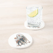  Kind, Jongen Pirate, Dog, Mirror, Buccaneer Zandsteen Onderzetter (Zijkant)