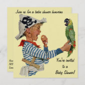 kind, jongen Pirate Parrot Bird, Baby shower Kaart (Voorkant / Achterkant)