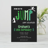 Kind Jump Trampoline Park Birthday Party Kaart (Staand voorkant)