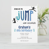 Kind Jump Trampoline Park Birthday Party Kaart (Staand voorkant)