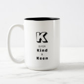 Kind K - Gepersonaliseerde luxe lof mok (Links)