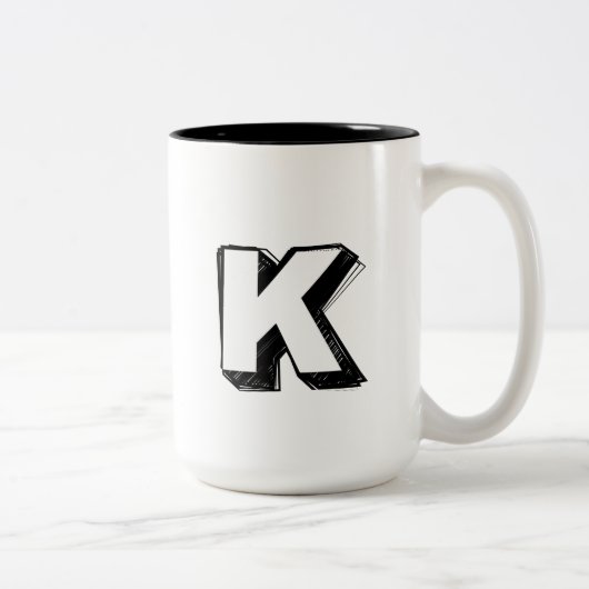Kind K - Gepersonaliseerde luxe lof mok (Rechts)