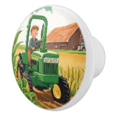 Kind Kamer Boerderij Tractor Uitrusting Leuke Groe Keramische Knop (Rechts)
