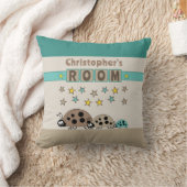 Kind kamer Ladybugs toevoegen naam groen Kussen (Deken)