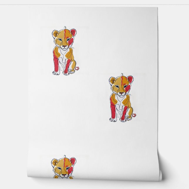 Kind kamer leeuw behang (Afrollen)