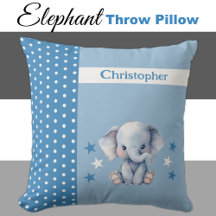 Kind kamer Voeg naam schattig olifant blauw