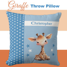 Kind kamer Voeg naam schattige giraffe blauw