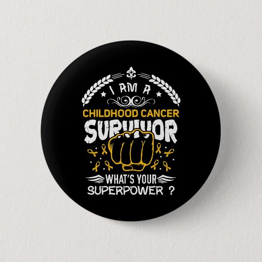 Kind kanker bewustzijn lint's ronde button 5,7 cm (Voorkant)