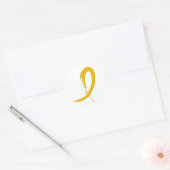 Kind kanker gouden lint A4 Ronde Sticker (Envelop)