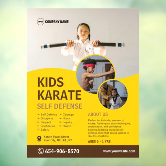 Kind Karate Class Custom Raamsticker (Vel 3)