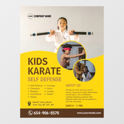 Kind Karate Class Custom Raamsticker (Vel)
