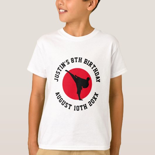 Kind karate t shirt voor vechtsporten Verjaardag (Voorkant)