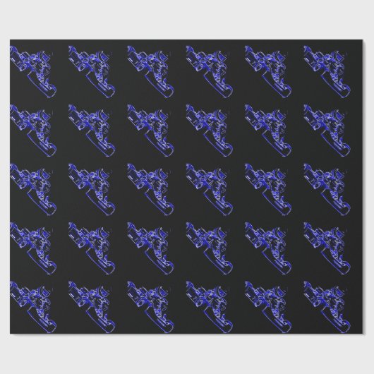 Kind Kart in blauw Cadeaupapier (Vlak)