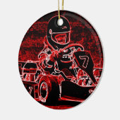 Kind Karts zijn RED Hot! Keramisch Ornament (Links)