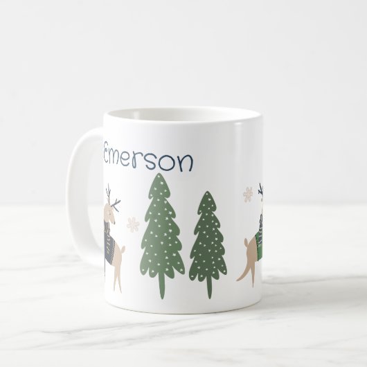 Kind Kerst Gepersonaliseerde Mok (Voorkant links)