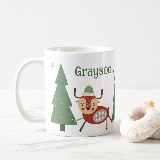 Kind Kerst Gepersonaliseerde Mok (Met donut)
