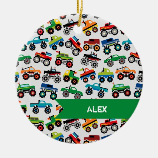 Kind kerstboom voor grote vrachtwagenkinderen keramisch ornament (Voorkant)