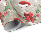 Kind kerstgeit in Santa Hat en Scarf Gold Cadeaupapier (Rol Hoek)