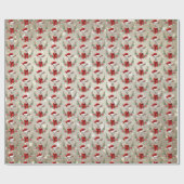 Kind kerstgeit in Santa Hat en Scarf Gold Cadeaupapier (Vlak)