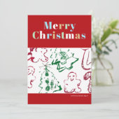 Kind Kerstkunst Vrolijk Kerstfeest Custom Photo Feestdagenkaart (Staand voorkant)