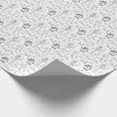 Kind Kerstmis zwart en White Winter Teddy Bears Cadeaupapier (Hoek)