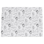 Kind Kerstmis zwart en White Winter Teddy Bears Groot Cadeauzakje (Voorkant)