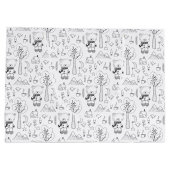 Kind Kerstmis zwart en White Winter Teddy Bears Groot Cadeauzakje (Achterkant)