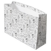 Kind Kerstmis zwart en White Winter Teddy Bears Groot Cadeauzakje (Achterkant Gekanteld)