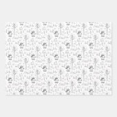 Kind Kerstmis zwart en White Winter Teddy Bears Inpakpapier Vel (Voorkant)