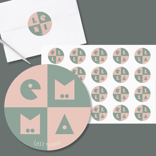 Kind kind baby 4 letter naam label label Sticker