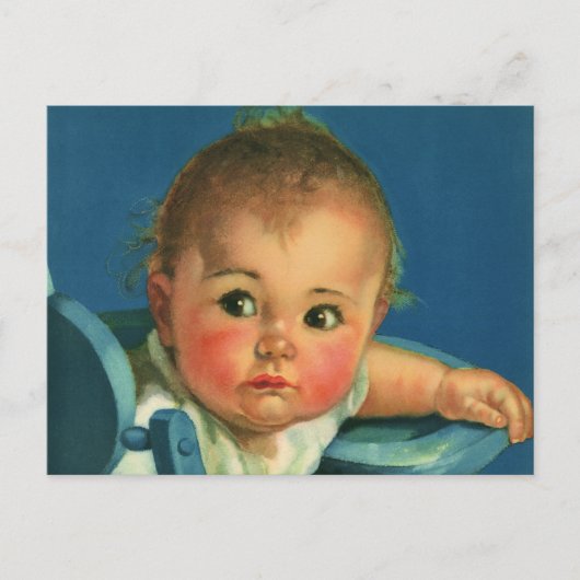  kind, kind, kind of meisje in hoge kinderstoel briefkaart (Voorkant)