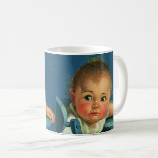  kind, kind, kind of meisje in hoge kinderstoel koffiemok (Voorkant rechts)