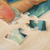  kind, kind, kind of meisje in hoge kinderstoel legpuzzel (Zijkant)