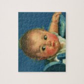  kind, kind, kind of meisje in hoge kinderstoel legpuzzel (Verticaal)