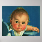  kind, kind, kind of meisje in hoge kinderstoel poster (Voorkant)