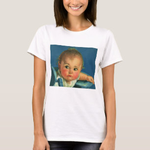 kind, kind, kind of meisje in hoge kinderstoel t-shirt