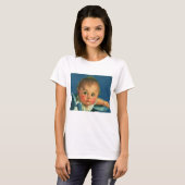  kind, kind, kind of meisje in hoge kinderstoel t-shirt (Voorkant volledig)
