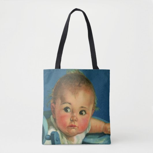  kind, kind, kind of meisje in hoge kinderstoel tote bag (Voorkant)