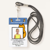 Kind Kinder foto-ID ID Identificatieformulier aang Badge (Voorkant met draagriem)