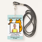 Kind - Kinder foto-ID-identiteitskaart Aangepast Badge (Voorkant met draagriem)