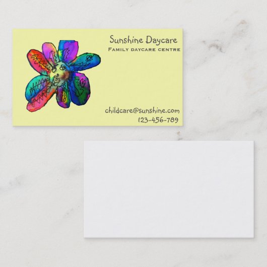 Kind kinderdagverblijf in het kunstgezin visitekaartje (Voorkant / Achterkant)