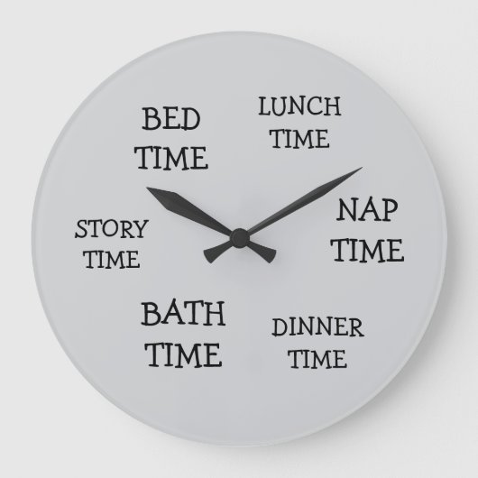 kind kinderen kinderkamer dagelijkse planning grij grote klok (Voorkant)
