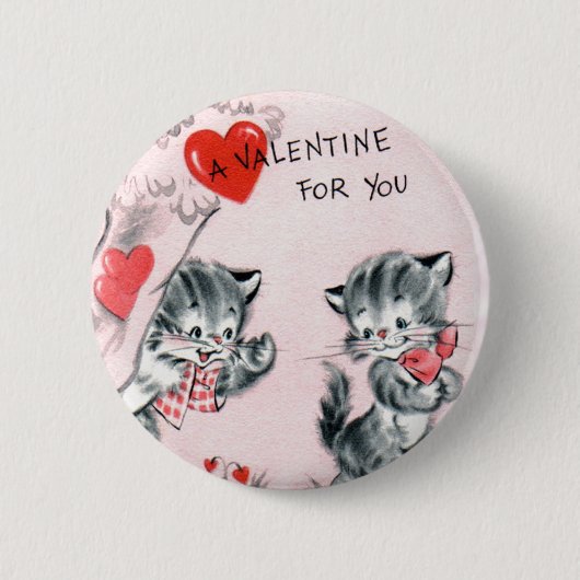 Kind Kitten Valentijn Pin Ronde Button 5,7 Cm (Voorkant)
