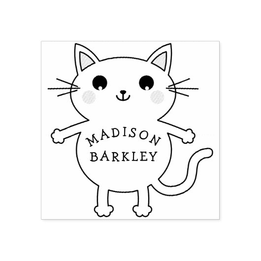 Kind kitty kat schattig rubberstempel (Afrduk)