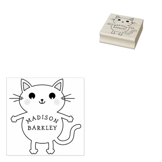 Kind kitty kat schattig rubberstempel (Gestempeld)