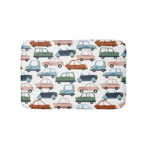 Kind kleurrijke retro-auto en vrachtpatroon badmat