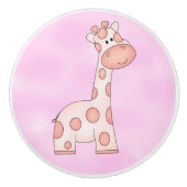 Kind Knobs en pulls Cute Pink Giraffe Keramische Knop (Voorkant)