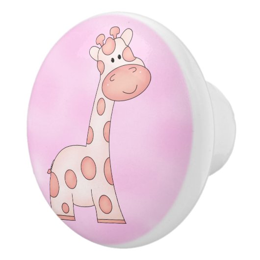 Kind Knobs en pulls Cute Pink Giraffe Keramische Knop (Rechts)