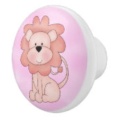Kind Knobs en pulls Cute Pink Lion Keramische Knop (Rechts)